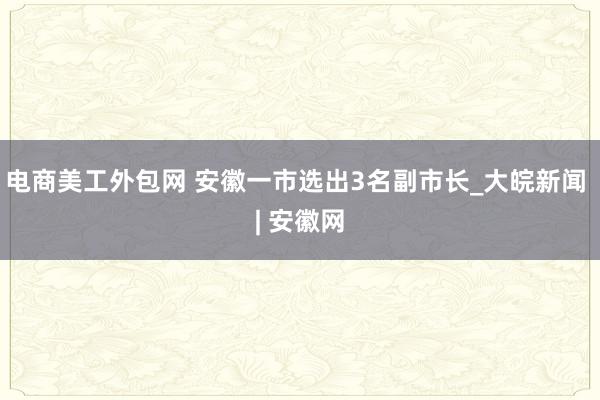 电商美工外包网 安徽一市选出3名副市长_大皖新闻 | 安徽网