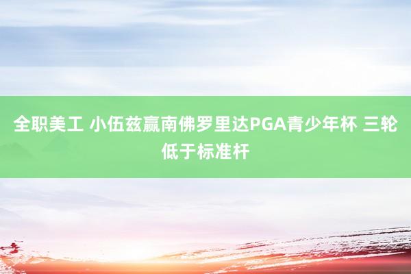 全职美工 小伍兹赢南佛罗里达PGA青少年杯 三轮低于标准杆